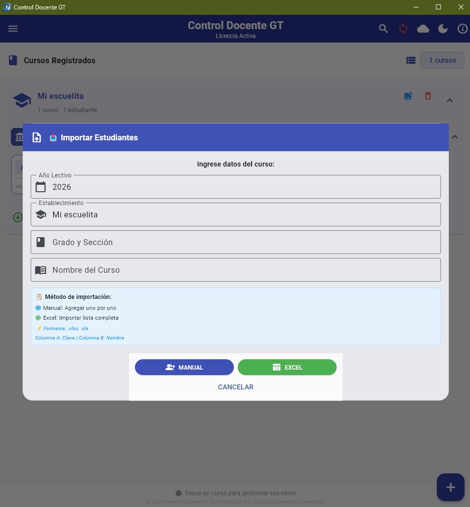 Vista de cursos